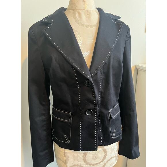 Worthington Women's Stretch Black Contemporary Blazer Jacket Size 10 - Picture 2 of 8